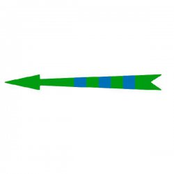 Xplo - samoprzylepna strzałka znakujaca zielona w niebieskie znaki