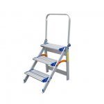 Drabex - aluminum folding stool with handrail TP 8100P